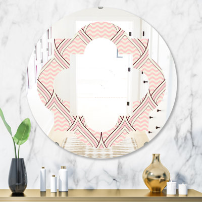 Quatrefoil Ornament with Decorative Elements Cottage Americana Frameless Wall Mirror