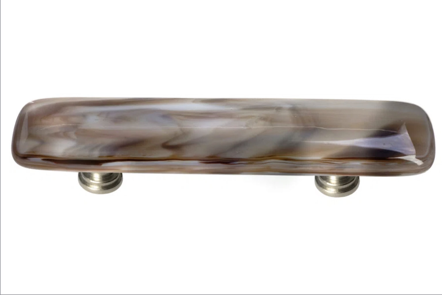 Cirrus Bar Cabinet Pull, Polished Chrome, White/Brown