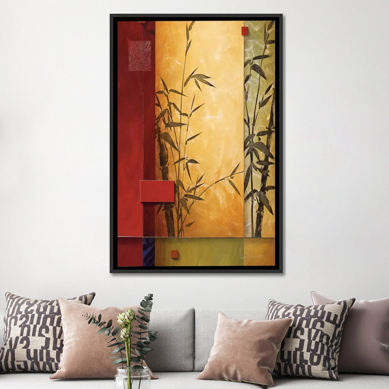 « jardin danse i », reproduction d’art sur toile, H 26 po x l 18 po x P 1,5 po, Toile avec cadre flottant noir, Pas de tapis