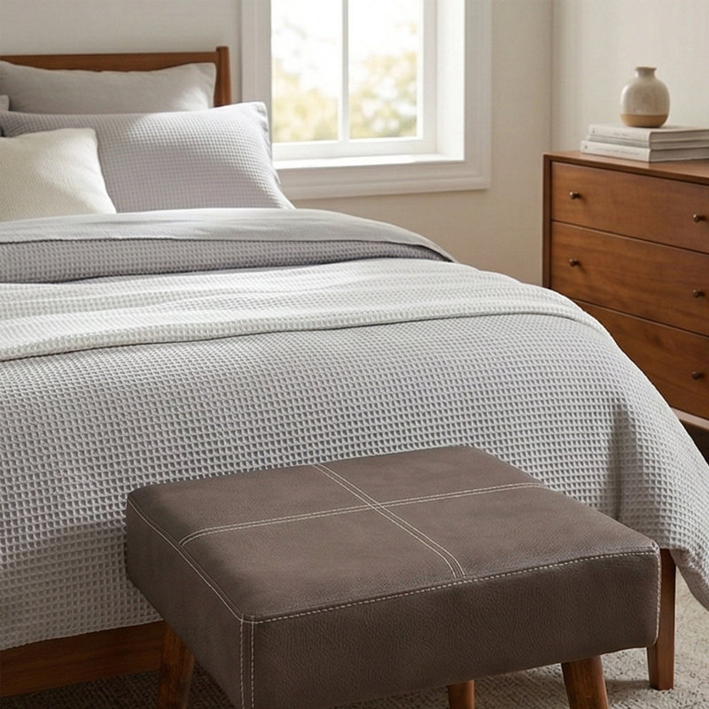 Zerina Upholstered Ottoman, Anthracite