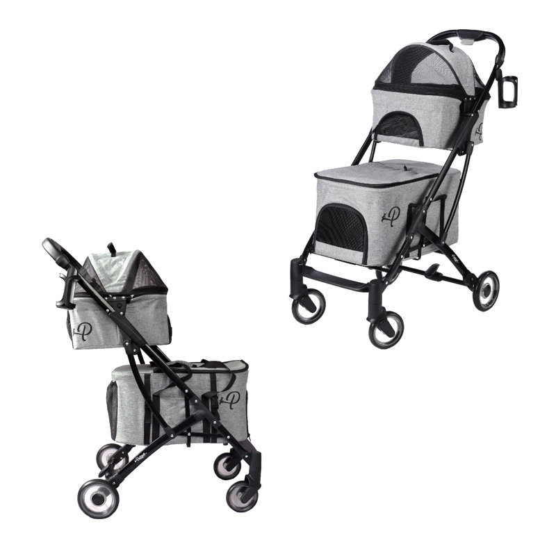 Deluxe Double Decker Stroller, Gray