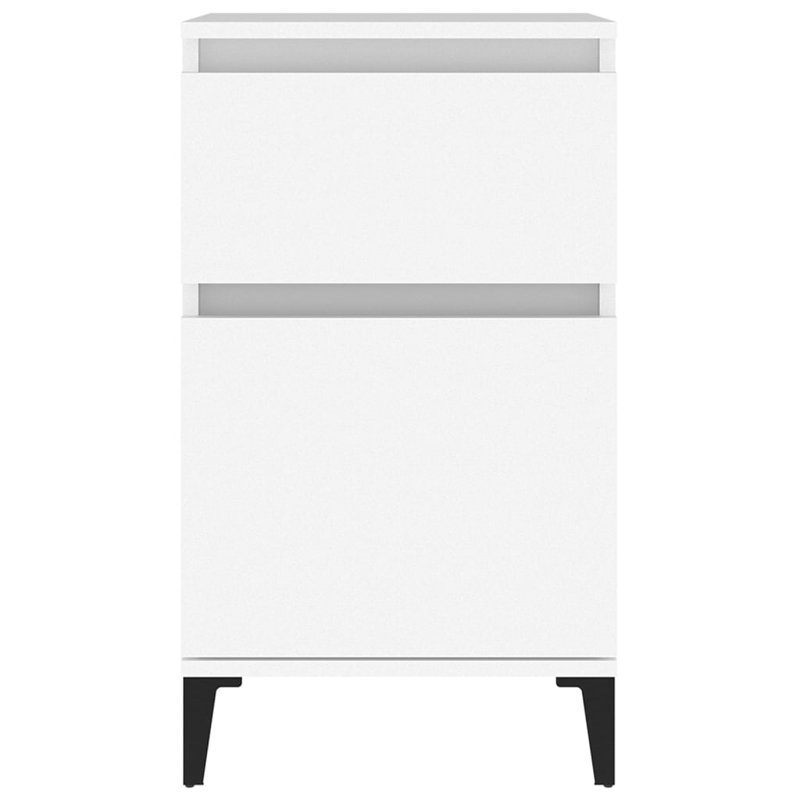 Amedeu 40cm W Bedside Table, White, Individual