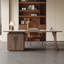 Blanc / brun pierre rectangulaire + bureau en bois massif-1840462214-1840462213