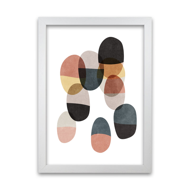 Abstract Shapes Art Original - Print, White Frame, 59cm H x 42cm W x 3cm D