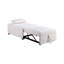 Chaise de lit moderne à 1 place en tissu doux et coulissant sans accoudoirs blanc