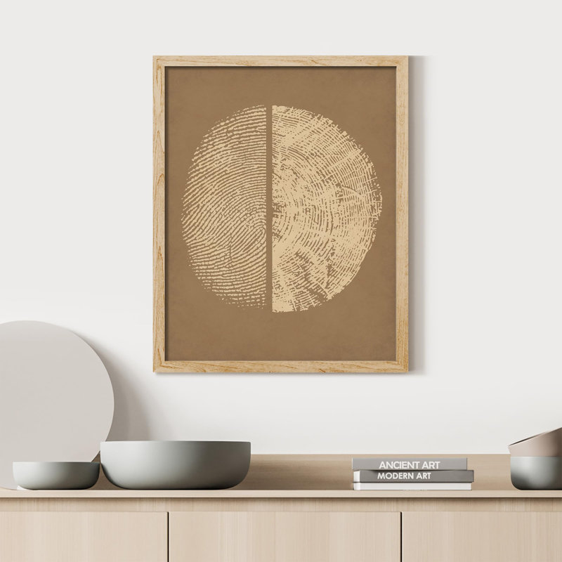 " Wood Grain Geometric Texture ", Natural, 14" H x 11" W