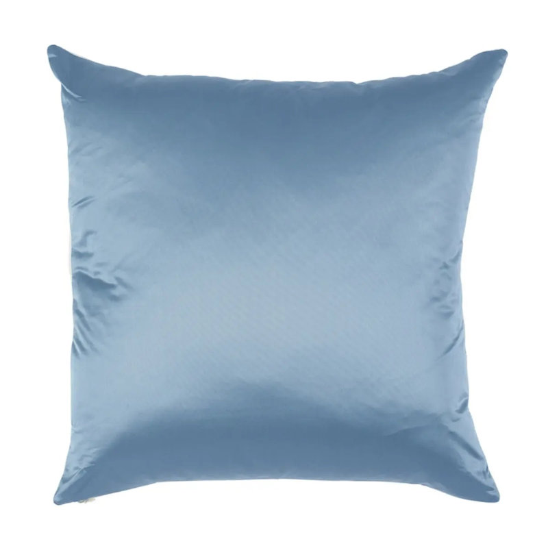 Raja Embroidery Pillow, 22" x 22", Blue/Gray/White