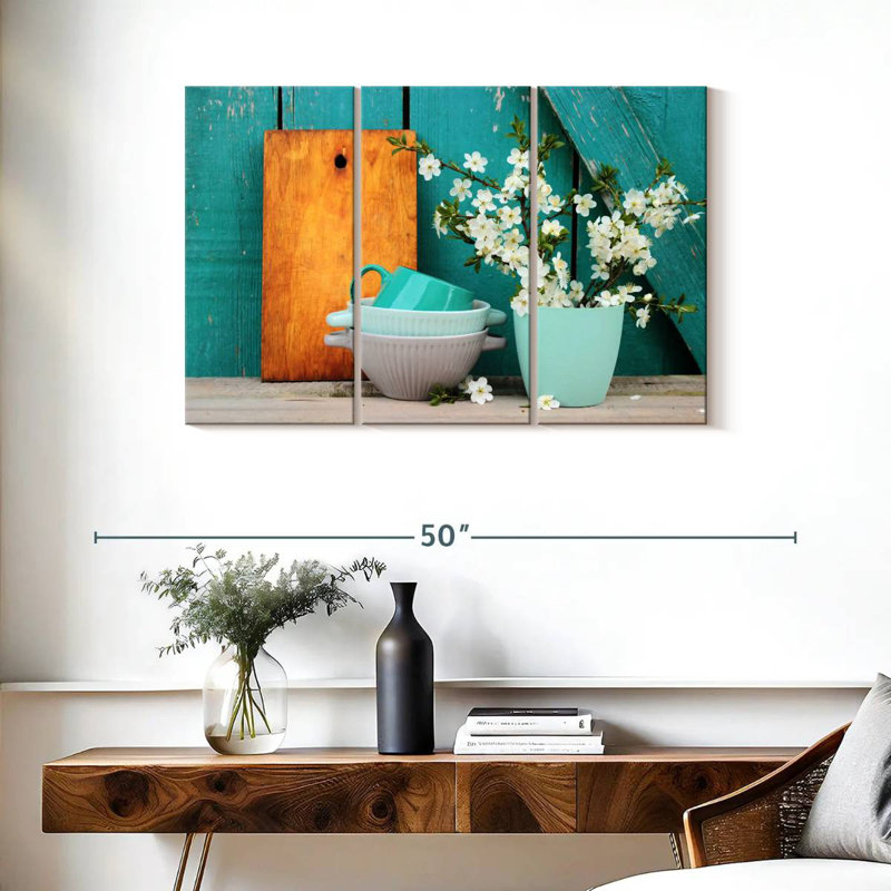 Bols et vase Senne Turquoise, H 24 po x l 38 po
