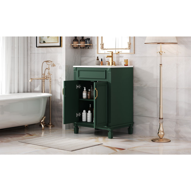 Meuble-lavabo 24 po avec lavabo supérieur, Vert