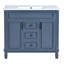 Meuble-lavabo 36 po avec lavabo supérieur, armoire de rangement moderne avec 2 portes à fermeture douce et 2 tiroirs, meuble-lavabo simple-870159672