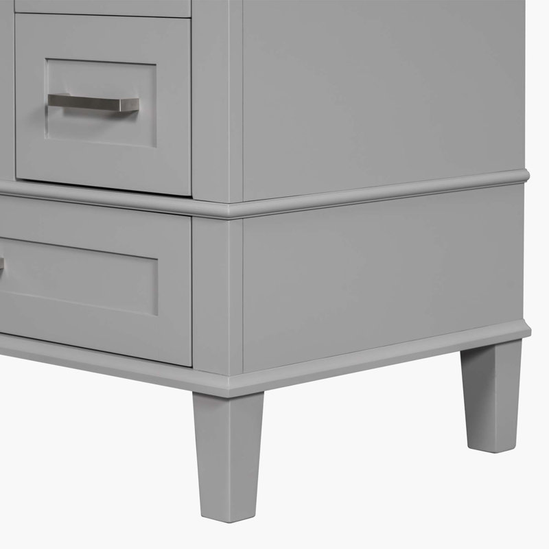 Ensemble de meuble-lavabo moderne 30 po avec meuble-lavabo 30 po, Gris / argent