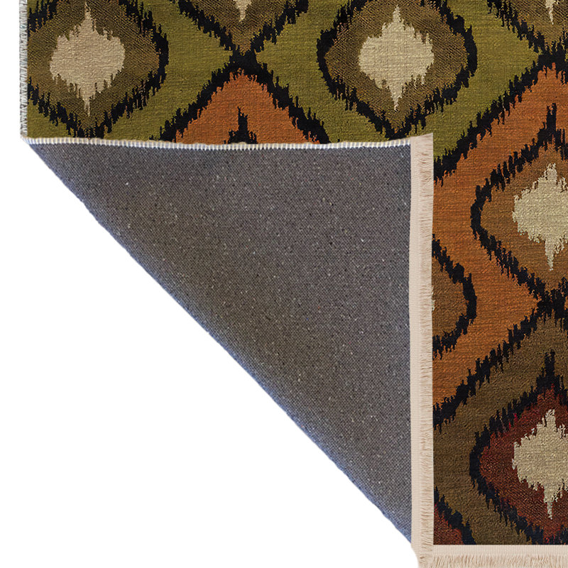 Tapis décoratif multicolore à motifs géométriques mixtes, Runner 3'3.37" x 6'6.74"