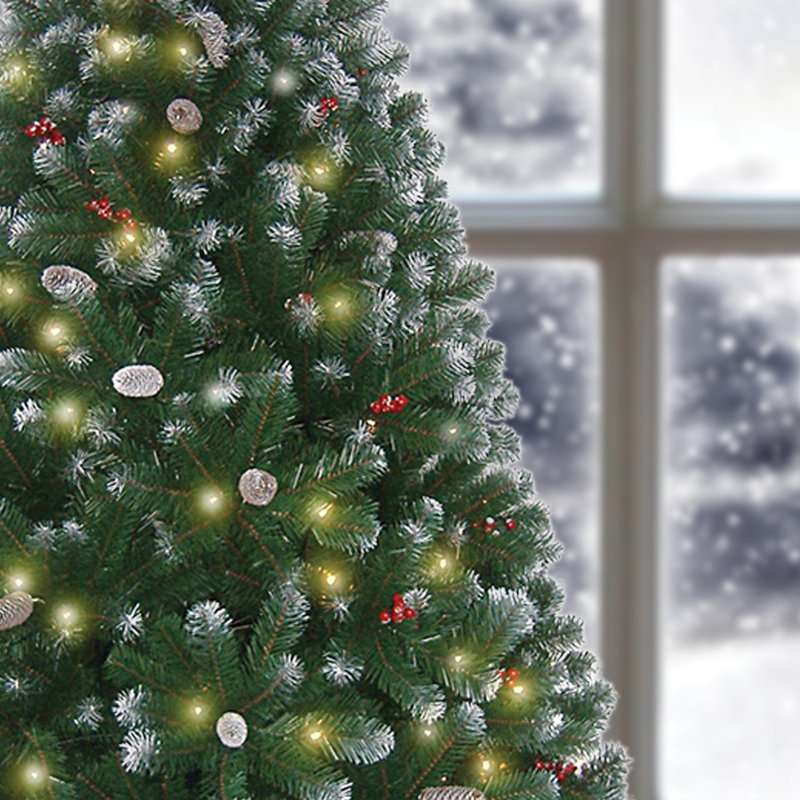 7' H Lighted Artificial Fir Christmas Tree