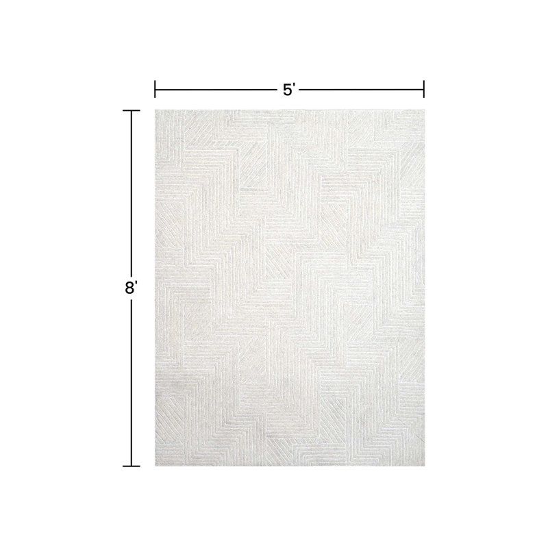 (5' x 8' ft) Hand Tufted Wool Carpet with Latex Back, Anti-Skid Carpet, Rectangle 5' x 8'