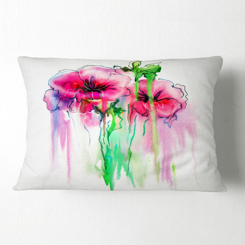Coussin lombaire à la main floral