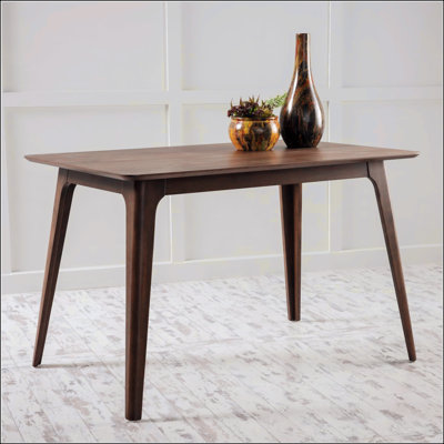 Mid-Century Modern Dining Table, Sustainable Rubberwood Frame with Splayed Legs, Scratch & Stain Resistant Low-Maintenance Faux Wood Tabletop, 250 LBS Weight Capacity, Easy Assembly Compact Kitchen Table