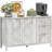 Fluted Storage Cabinet 2 Door with Drawer & Adjustable Shelf-1887966490
