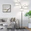 Rustic Matte Black-Beige Linen Arc Floor Lamp - Dimmable, Elegant Design, Easy Assembly-220199898