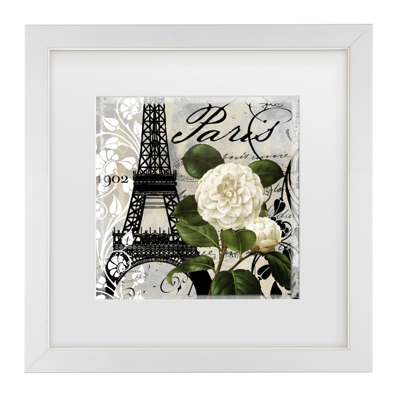 Art encadré «Paris Blanc I» par Color Bakery, H 18 po x l 18 po x P 0,75 po