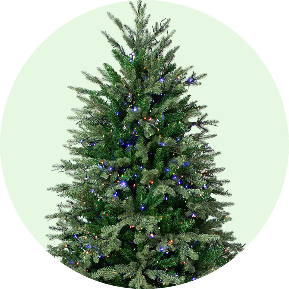 Christmas tree with multi-colored lights