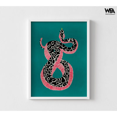 Reproduction d'art serpent, art mural encadré vipère, décoration murale animaux, impression d'affiche de serpent, art de serpent coloré, impression de serpent noir et rouge, art mural encadré