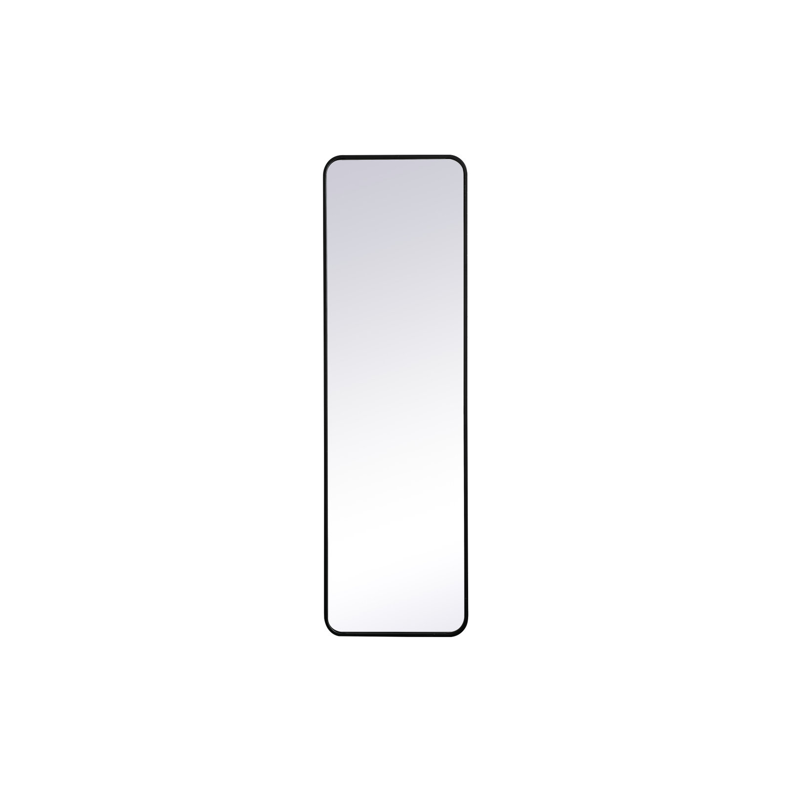 Sabine Metal Rounded Rectangle Wall Mirror, Black, 60" x 18"