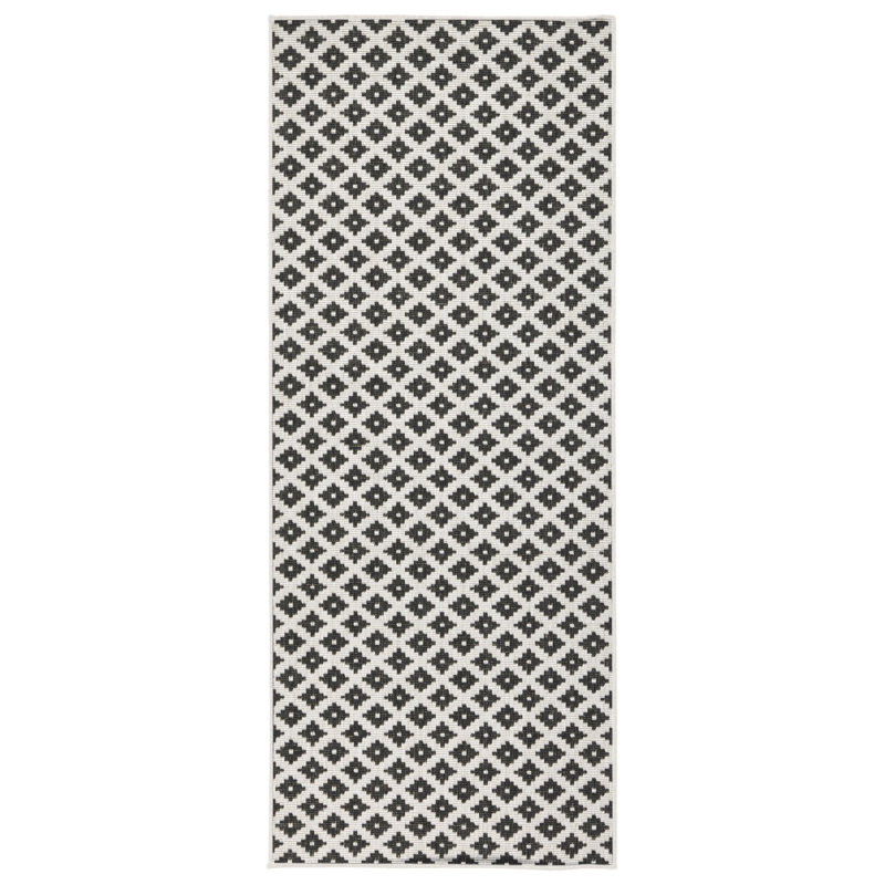 Nizza Flatweave Black/Cream Rug, Runner 80 x 350 cm