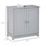 Armoire sous l'évier - gris, meuble-lavabo de salle de bain avec découpe en U et tablette réglable pour le rangement hygiénique quotidien