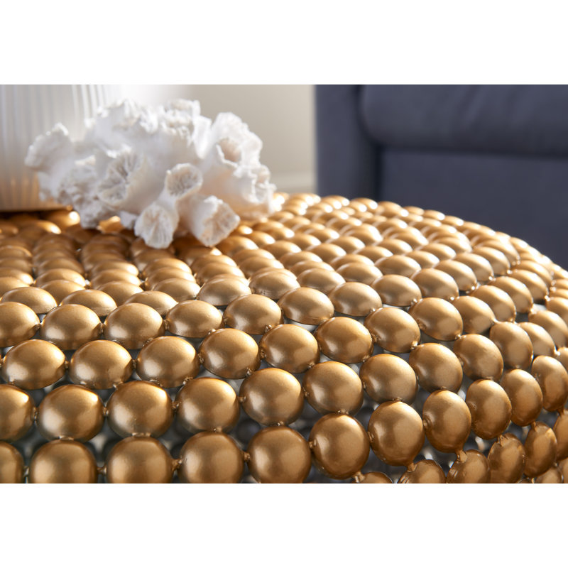 Dupras Solid Coffee Table, Gold, 30cm H x 60cm W x 60cm D