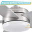 Ventilateur de plafond en nickel brossé à 5 pales de 44 po Weeden avec télécommande, ensemble d'éclairage à DEL à intensité variable et moteur réversible-1745575339-1745575338