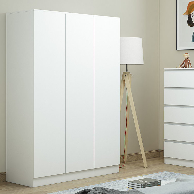Carlton 3 Door Wardrobe - Soft-Close Hinged Doors and Handleless Push-to-Open Feature, Matt White