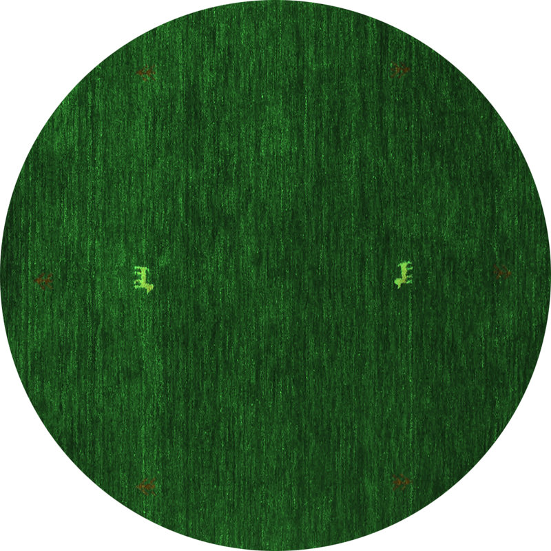 Tapis vert contemporain 946 lavable à la machine, Rond 3 pi
