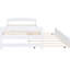 Lit plateforme simple avec lit gigogne, blanc