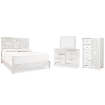 Paxberry Full Panel Bed, Dresser, Mirror and Chest