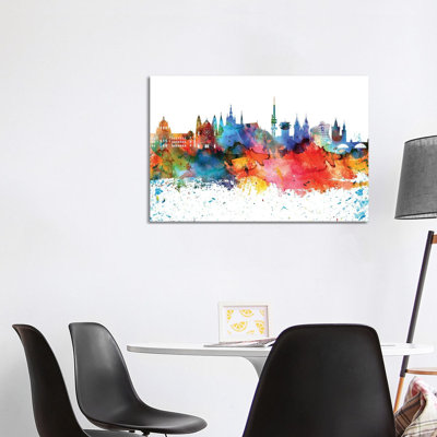 Prague Skyline 1 Piece Wrapped Canvas Painting