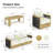 Bludov 4-Piece Natural Wood Grain Aluminum Hand-Woven Rope Patio Conversation Set With Beige Cushions And Coffee Table