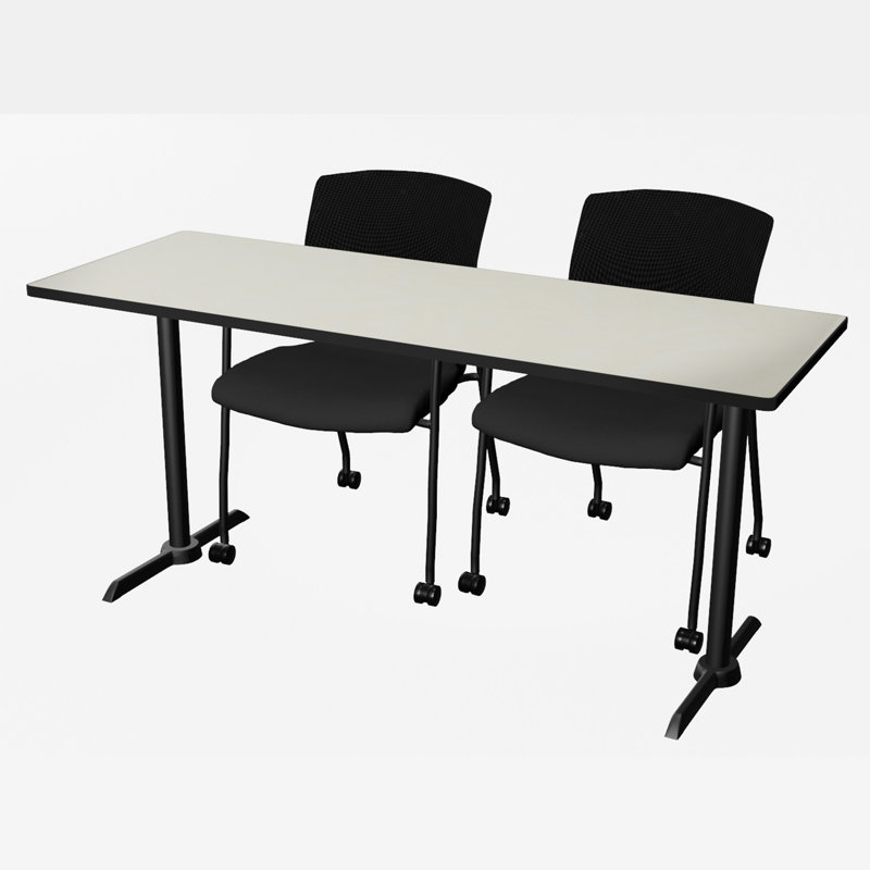 Base et table de formation Cain, Érable, H 29 po x L 66 po x l 24 po, Noir