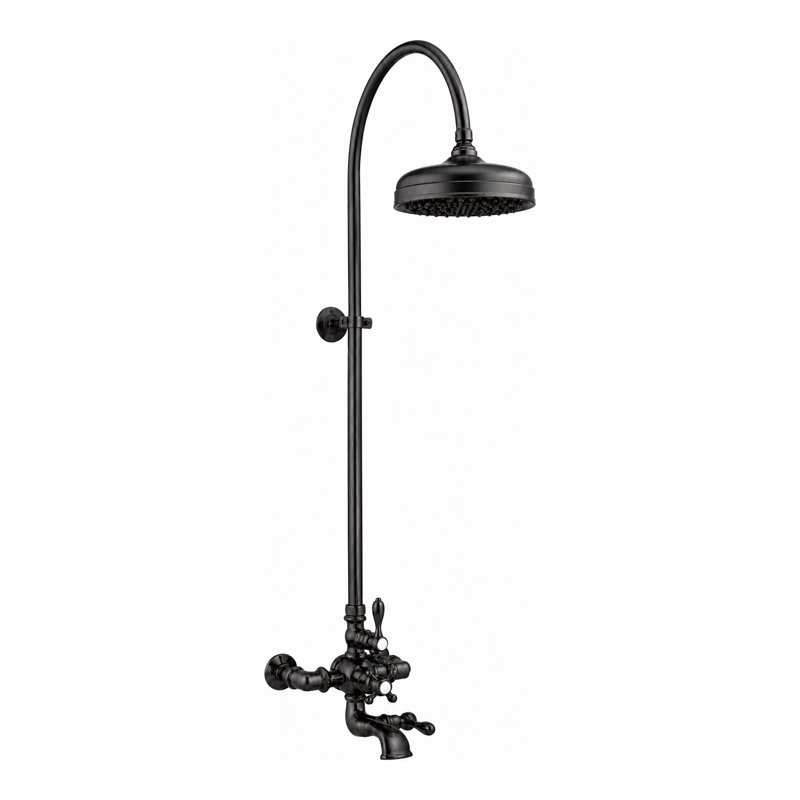 Système de douche thermostatique avec bec de baignoire (P1089) par Strom Living, Bronze frotté à l'huile