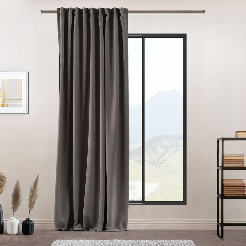 Extra Long & Extra Wide Decorative Curtain Single Panel, Stone, 280cm Width x 245cm Drop