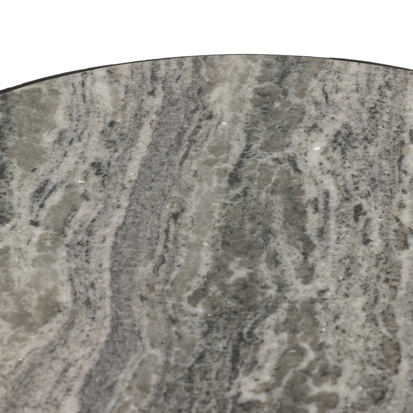 Seraphine Pedestal End Table, River Gray Marble, Hammered Gray