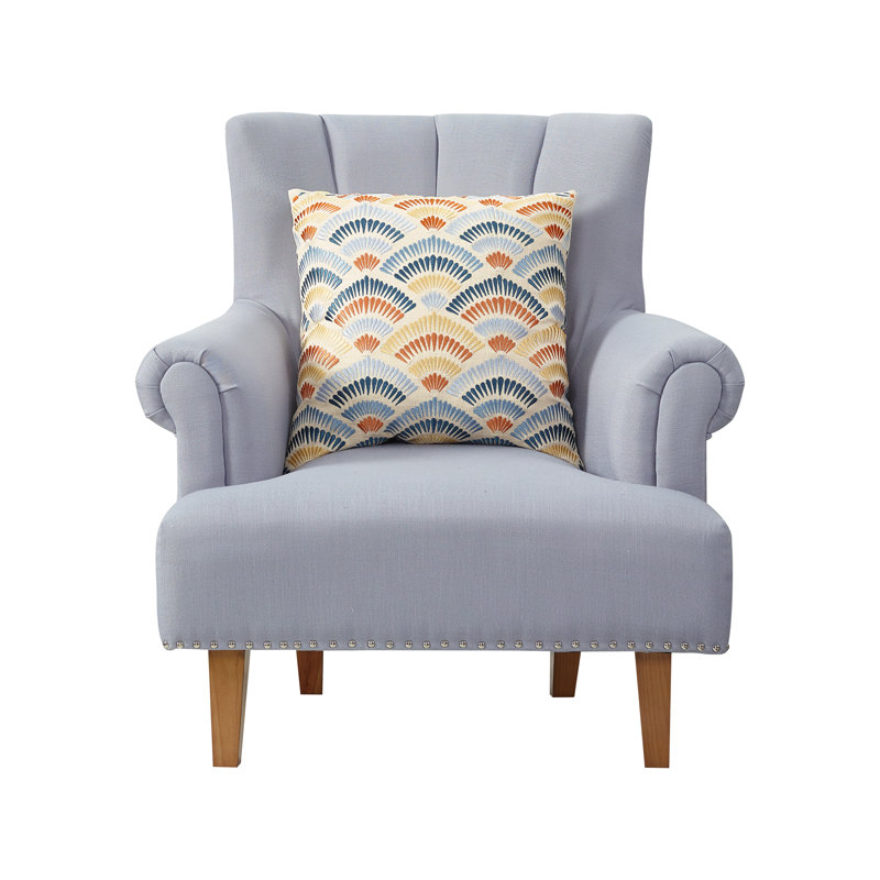 Pasadena Embroidered Down Filled Decorative Throw Pillow, Blue/Gold/Orange