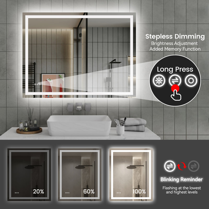 Miroir de salle de bain_2, 48 po x 36 po, Transparent