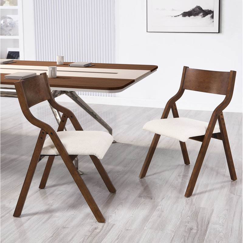 2 chaises de table à manger pliantes en noyer, peu encombrantes, sièges confortables, chaises pratiques (2), noyer, fabrication légère, rembourrage, utilisation polyvalente