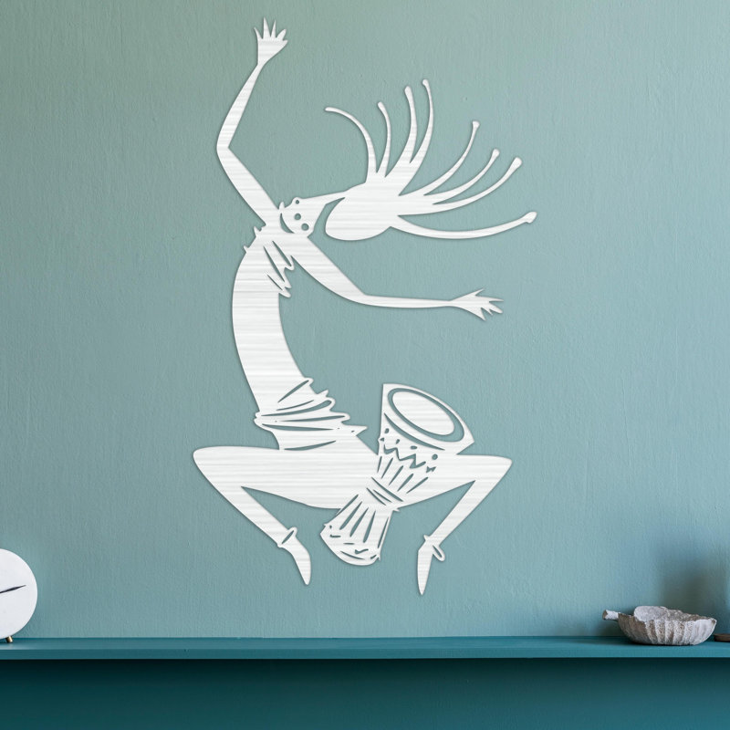 Décoration murale avec batterie et figurine Absract - ACM, H 32 po x l 18,5 po x P 0,25 po, Noir