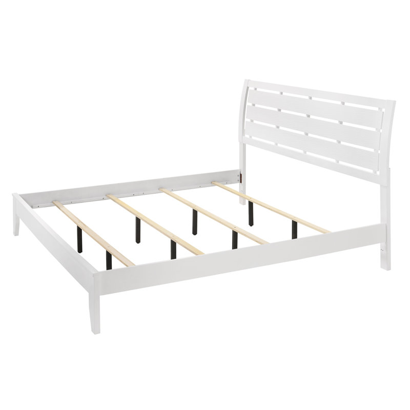 Evan White King Panel Bed