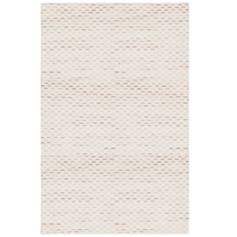 Laureldale Hand Woven Wool/Cotton Abstract Rug in Beige, Rectangle 5' x 8'