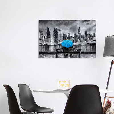 Octopus In The Blues by Elizabeth Medley - Wrapped Canvas Painting