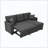 Linen Blend Upholstered Sectional Pull-Out Bed Chaise Storage
