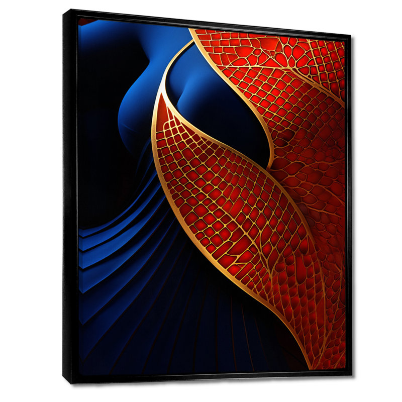«Texture Blue Gold Butterfly Wings - Botanicals», reproduction d'art mural, H 20 po x l 12 po x P 1 po