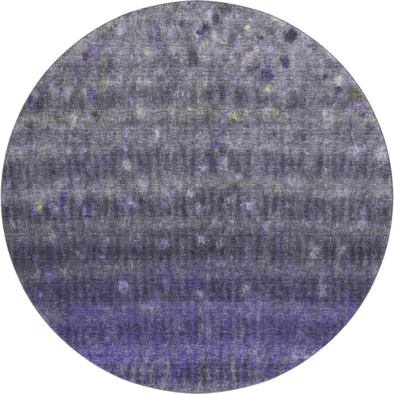 Premium Machine Washable Mayfield Stripes Rug, 8' Round, Purple